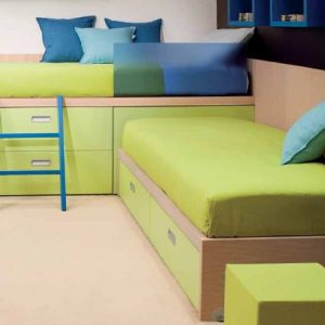 Cama L verde